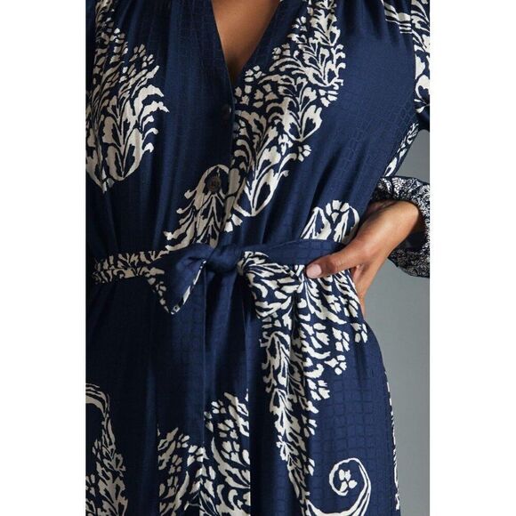 NWT ANTHROPOLOGIE Sz XS TIERED BUTTONDOWN MAXI DRESS - Picture 3 of 4